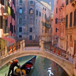 gondolier and bridge
